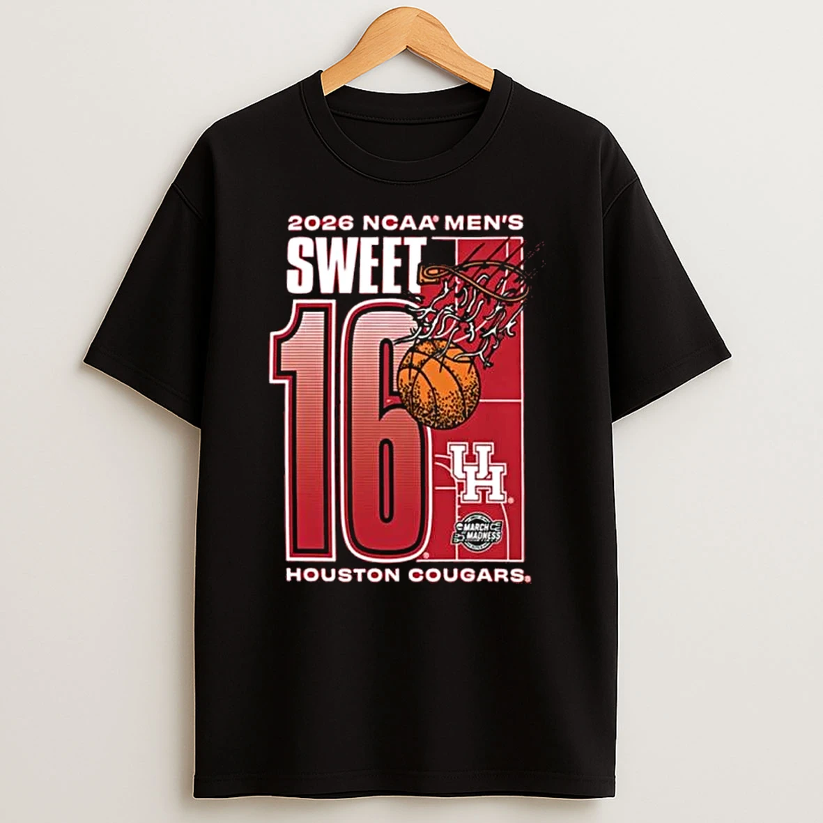 Houston Cougars 2026 Ncaa March Madness Sweet 16 Bound Net Shirts