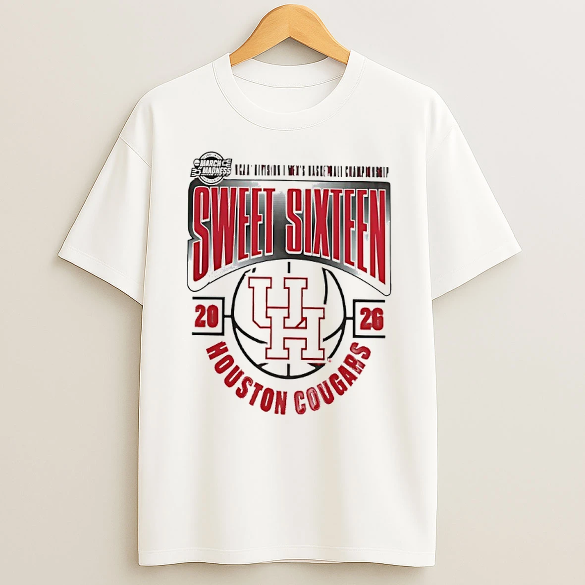 Houston Cougars 2026 Ncaa Mens Basketball Tournament March Madness Sweet 16 Logo Shirts