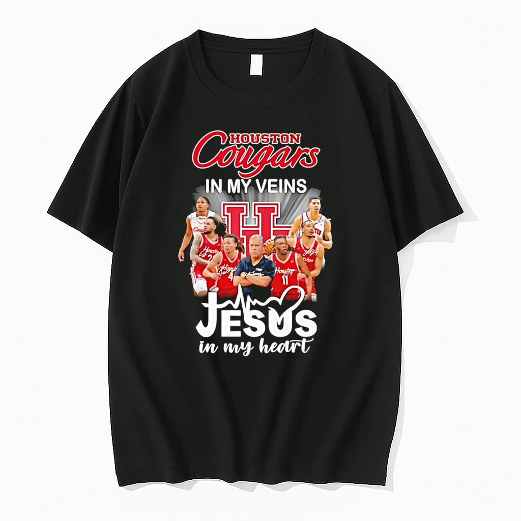 Houston Cougars In My Veins Jesus In My Heart 2026 Coach And Players Signature Shirts