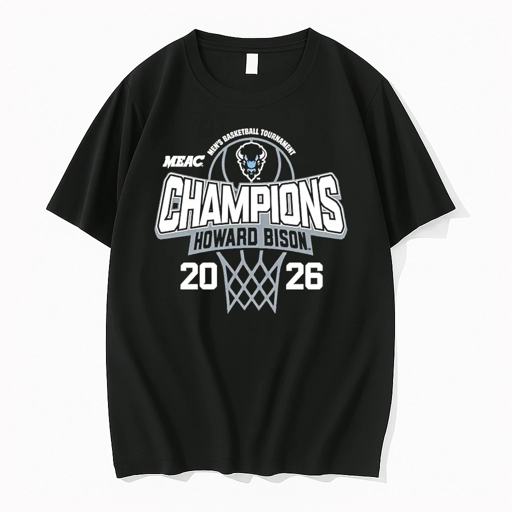 Howard Bison Mens Basketball 2026 Meac Tournament Champions Tee Shirts