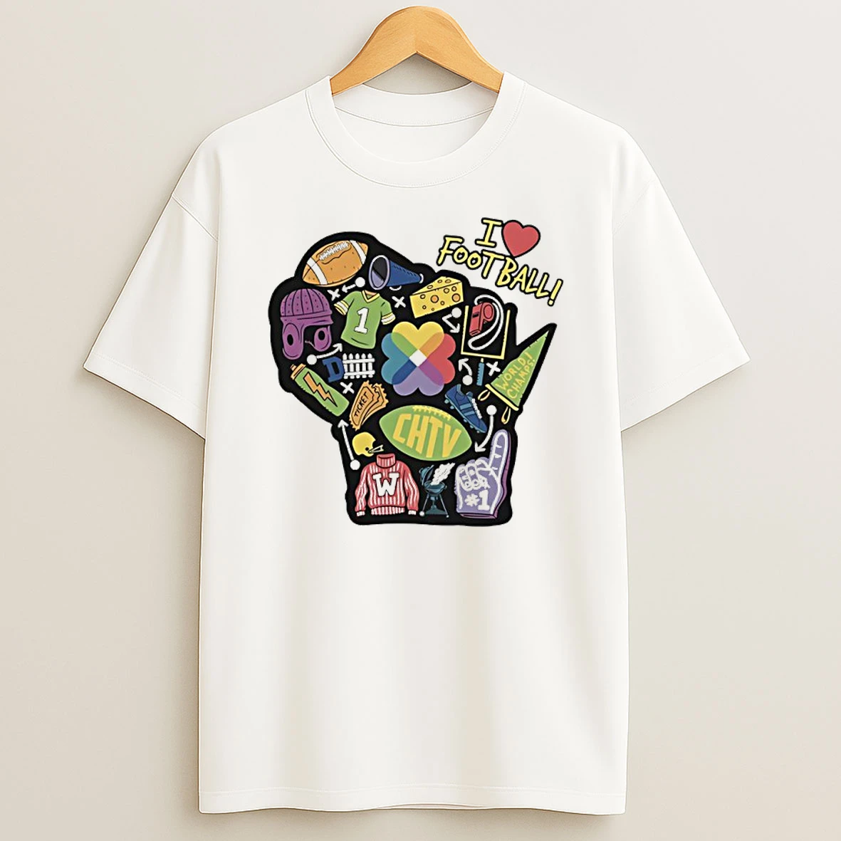 I Love Football Art Shirts