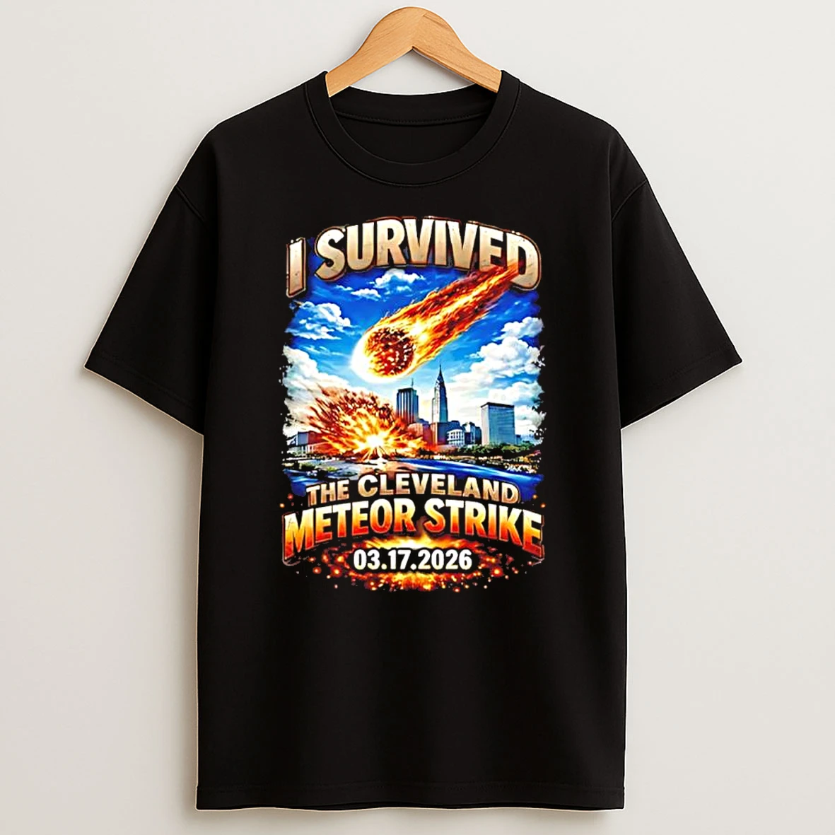 I Survived The Cleveland Meteor Strike 03 17 2026 Skyline Shirts