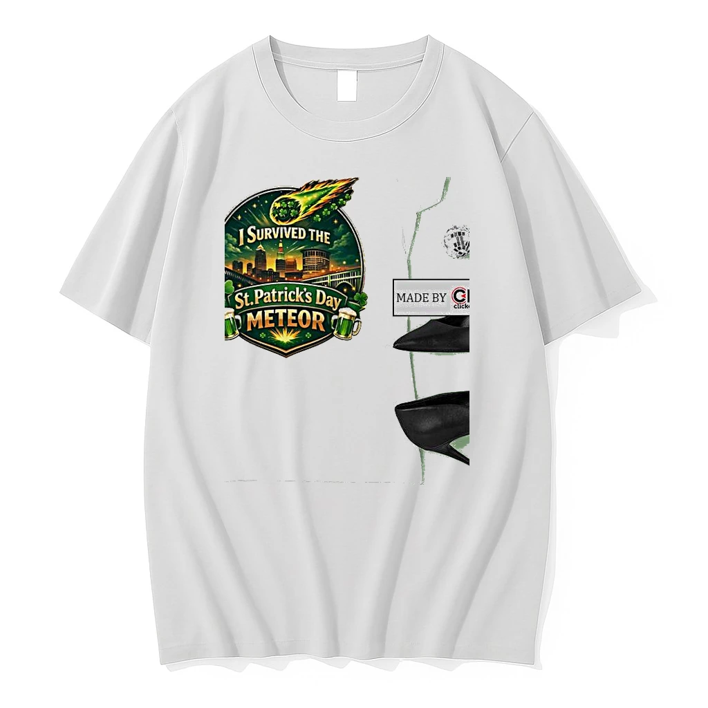 I Survived The St Patricks Day Meteor 2026 Clover Meteorite Womens Shirts