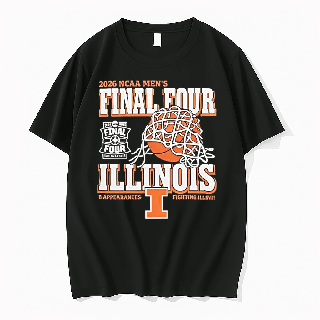 Illinois Fighting Illini 2026 Mens Basketball Final Four Cut The Net Tee Shirts