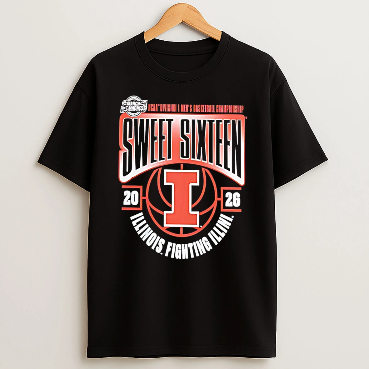 Illinois Fighting Illini 2026 Ncaa Mens Basketball Tournament March Madness Sweet 16 Logo Shirts