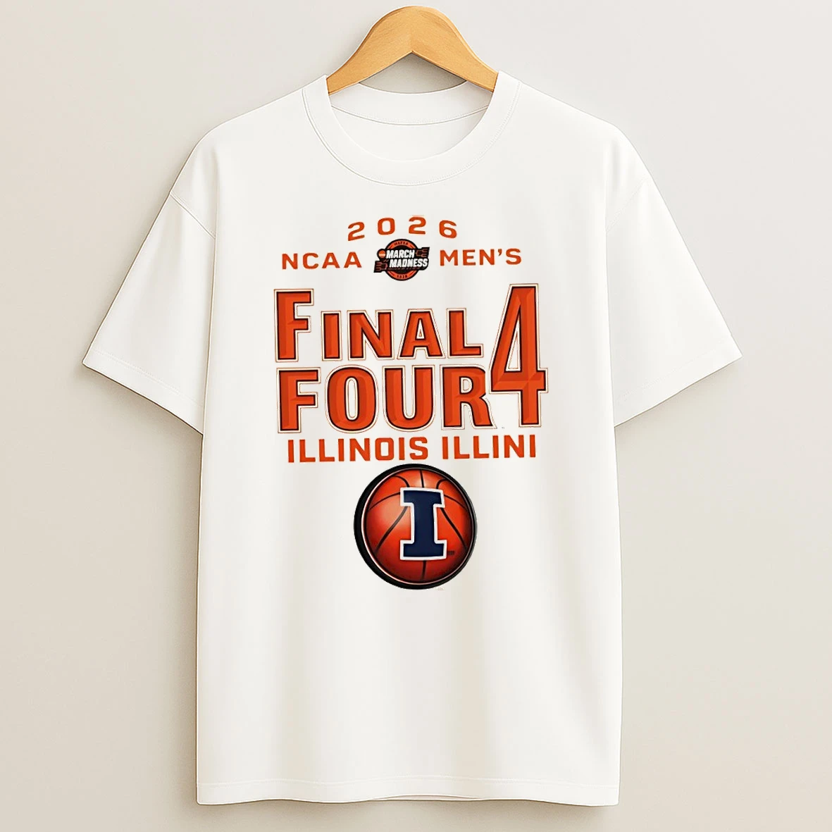 Illinois Final Four 2026 Retro Mens Basketball Graphic Shirts