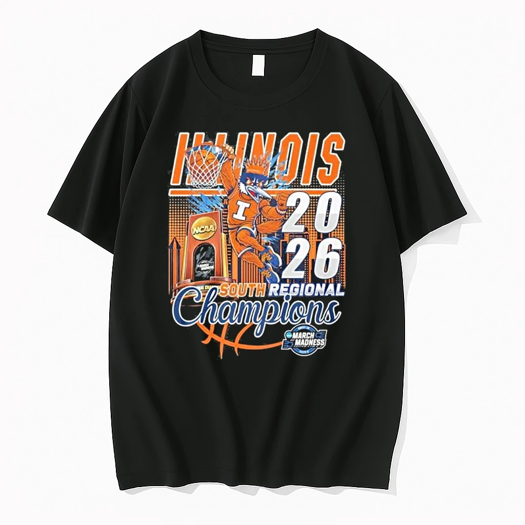 Illinois Mens Basketball Mascot 2026 South Regional Champions Shirts