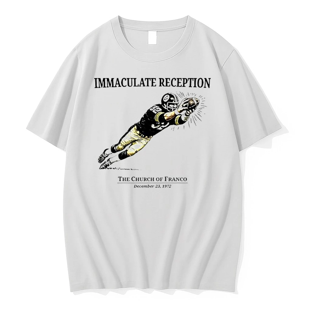 Immaculate Reception The Church Of Franco December 23rd 1972 Pittsburgh Steelers Player Shirts