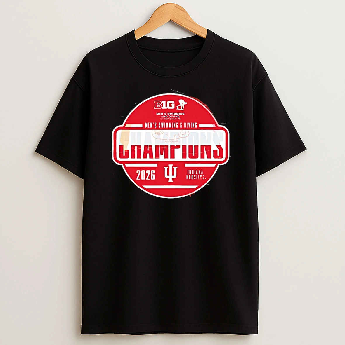 Indiana Hoosiers 2026 Big Ten Mens Swimming Diving Champions Logo Shirts