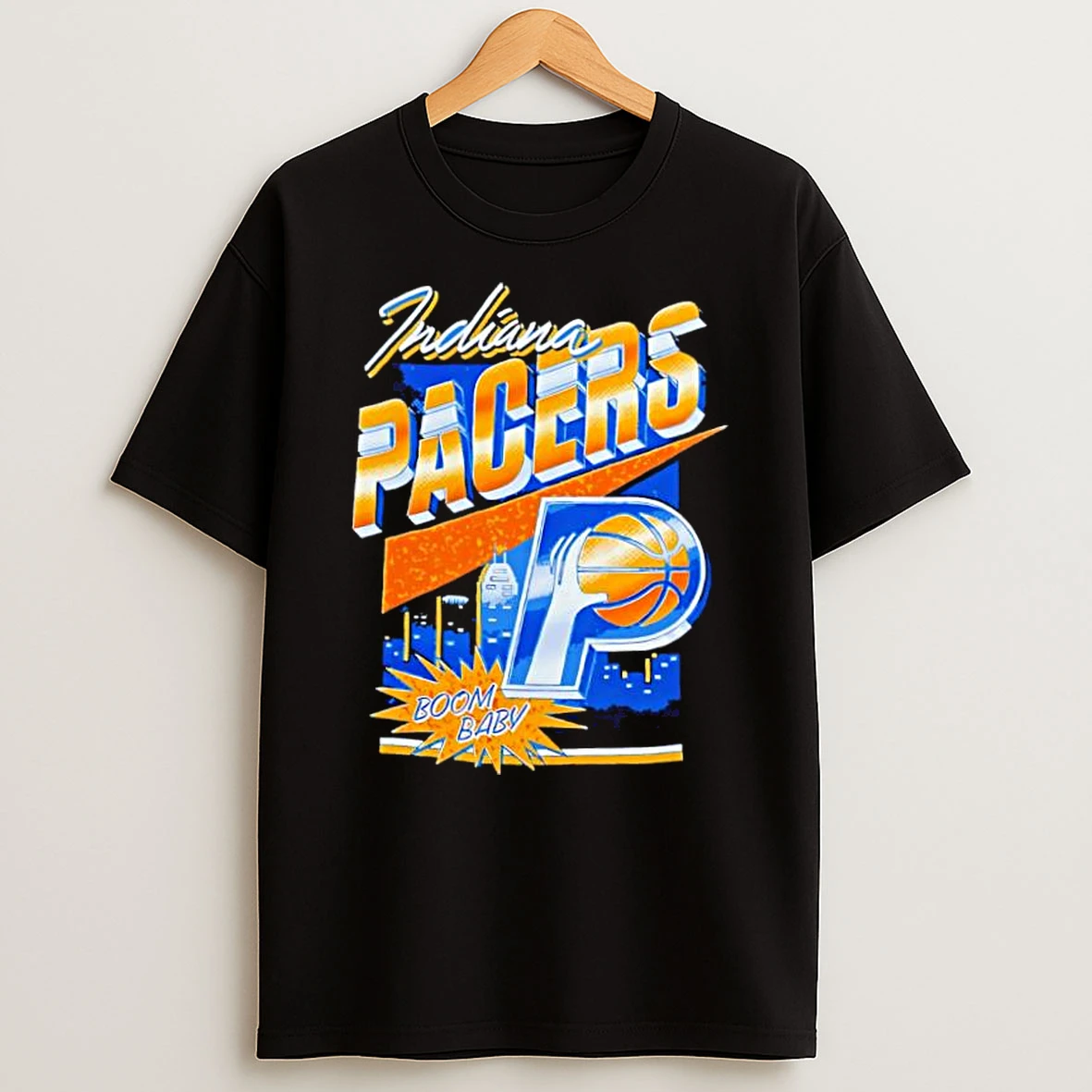 Indiana Pacers Basketball Boom Baby City Skyline Graphic Shirts