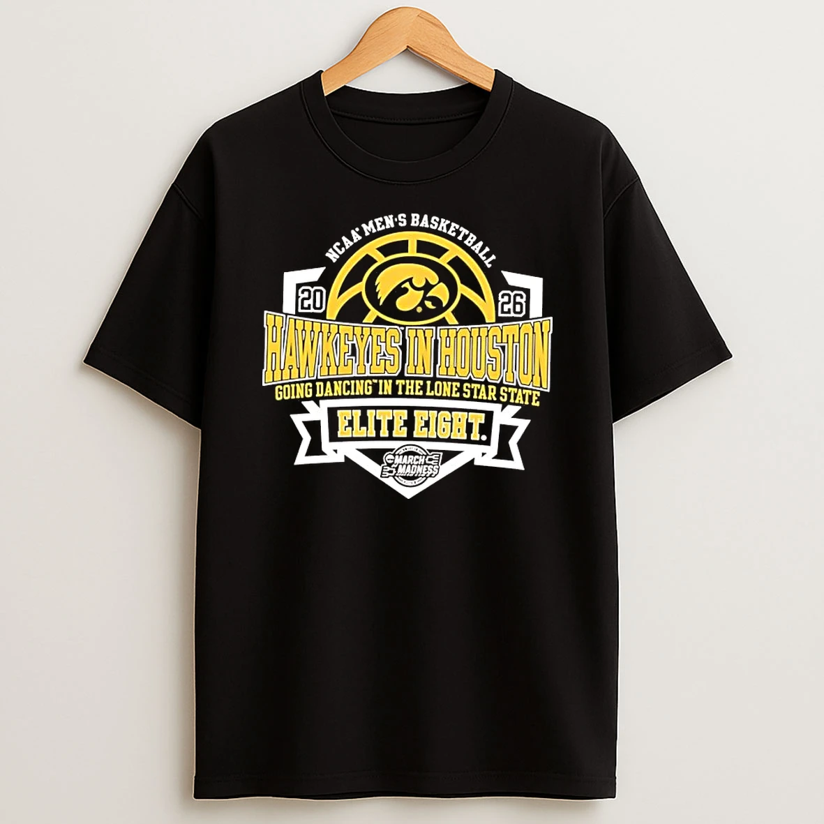 Iowa Hawkeyes 2026 Mens Basketball Elite 8 Going Dancing In The Lone Star State Tee Shirts