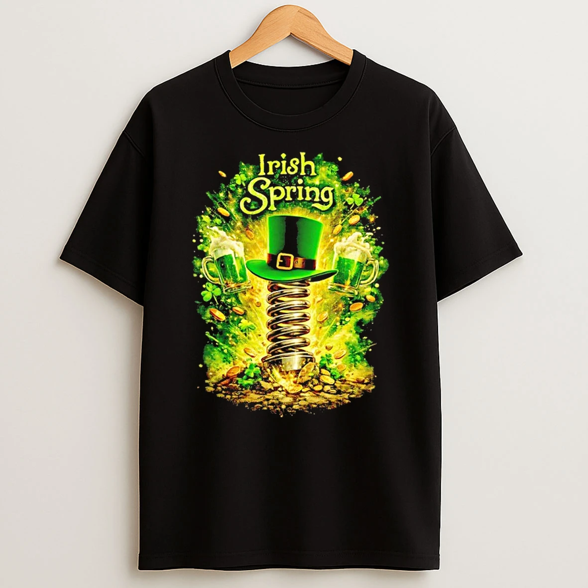 Irish Spring Leprechaun Hat And Gold Coin Graphic Shirts