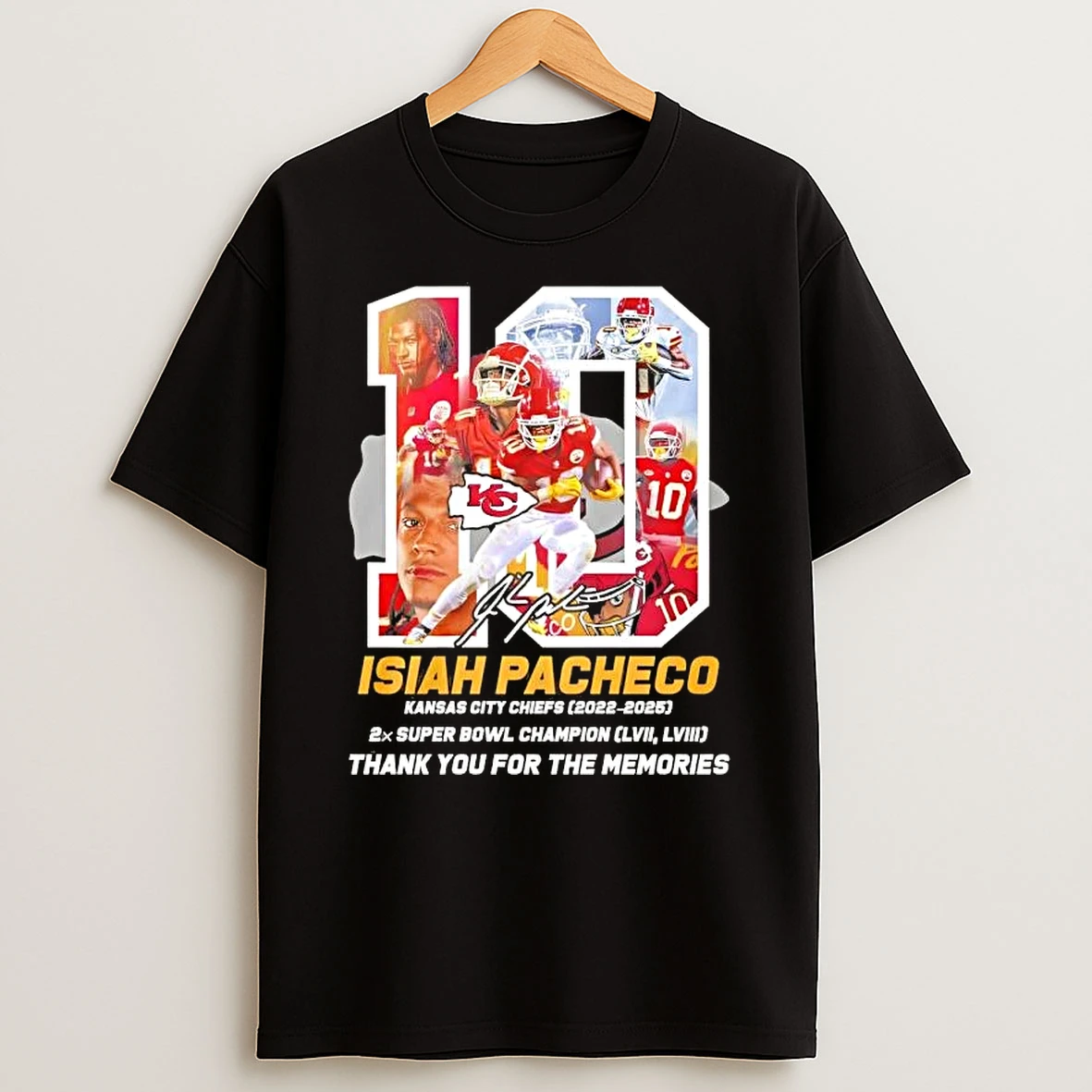 Isiah Pacheco 10 Kansas City Chiefs 2022 2025 Thank You For The Memories Signature Shirts