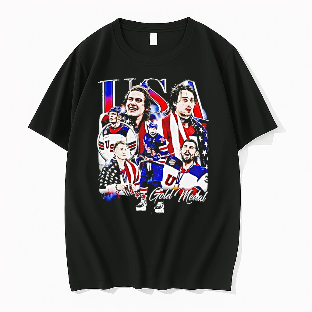 Jack Hughes And Players Usa Hockey Gold Medal Shirts