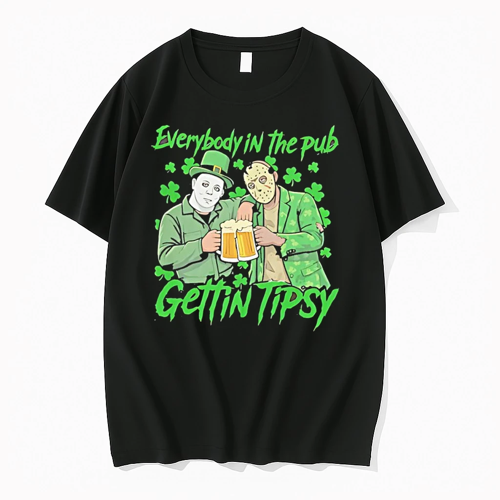 Jason Voorhees And Michael Myers Everybody In The Pub Gettin Tipsy St Patrick Day Shirts