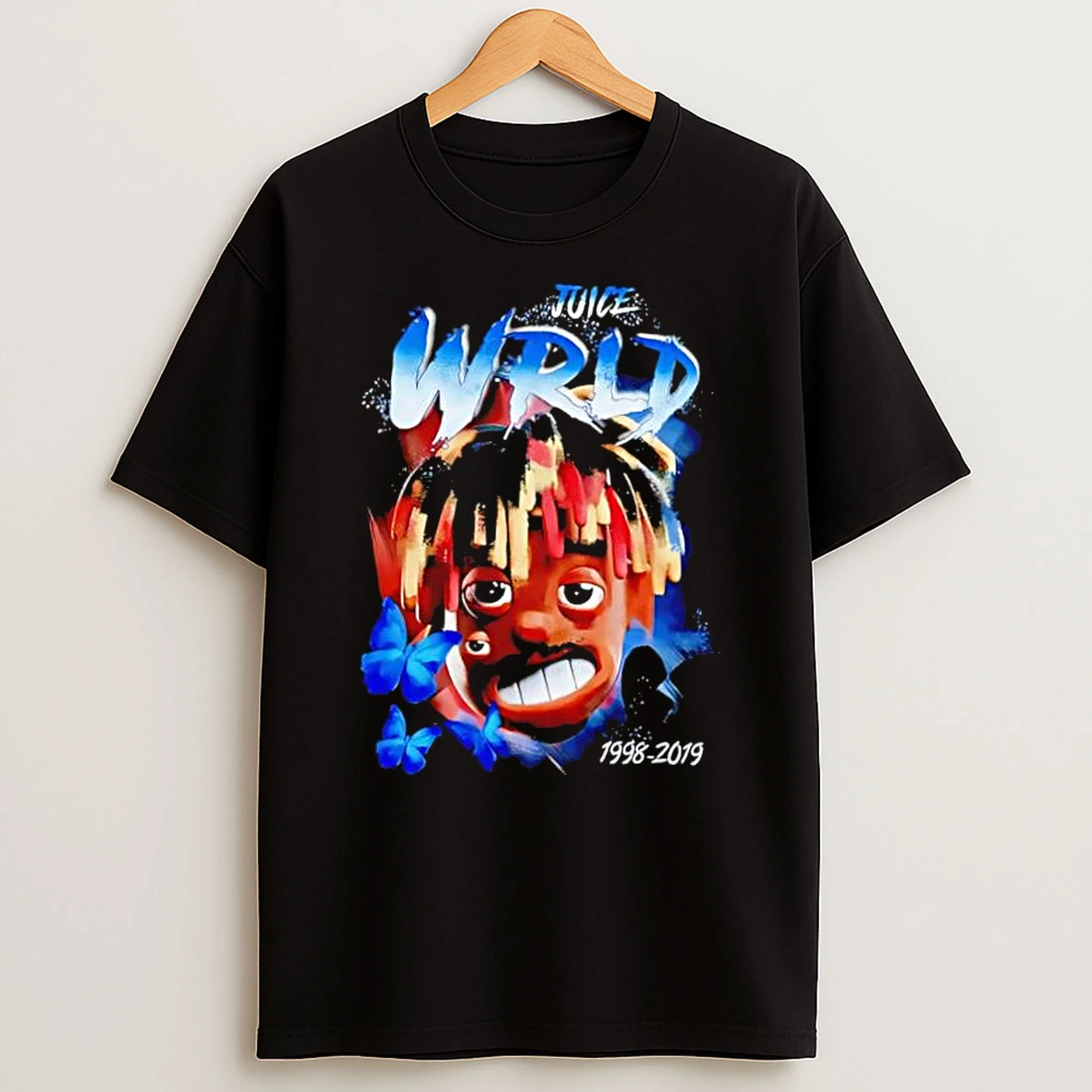Juice Wrld 1998 2019 Butterfly Portrait Memorial Music Fan Shirts
