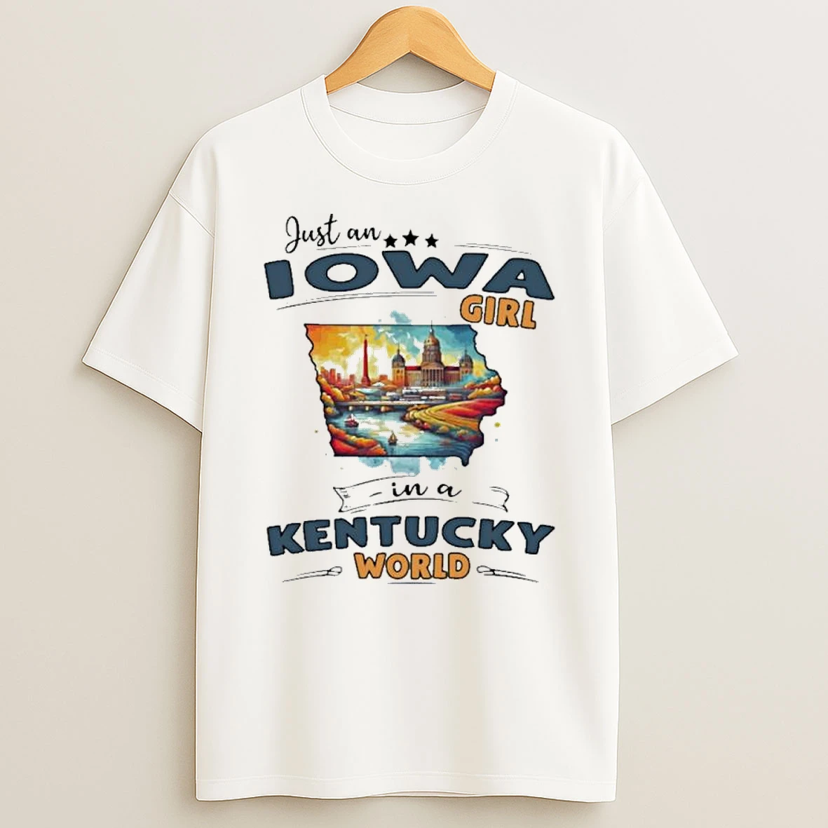 Just An Iowa Girl In A Kentucky World Retro Shirts