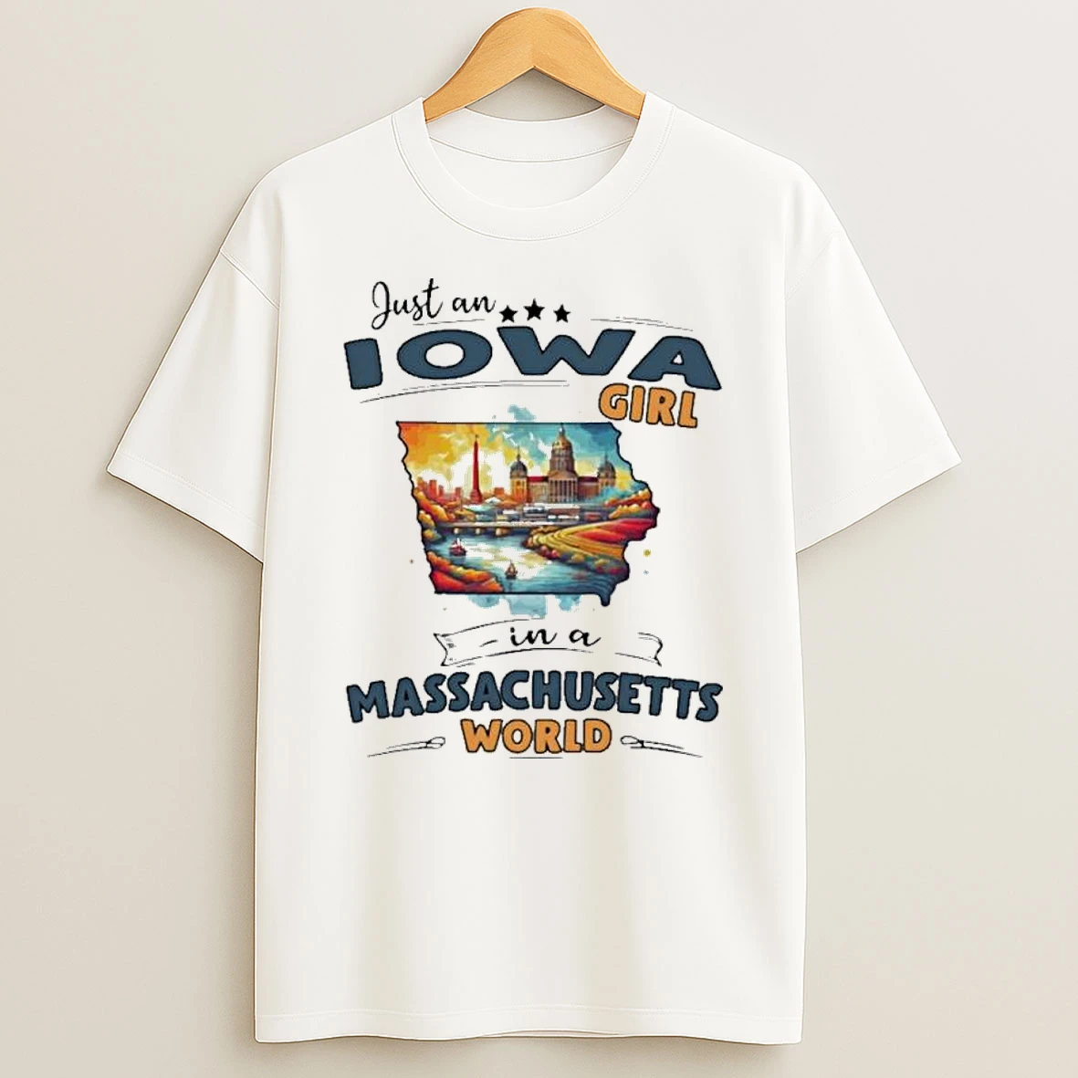 Just An Iowa Girl In A Massachusetts World Retro Shirts