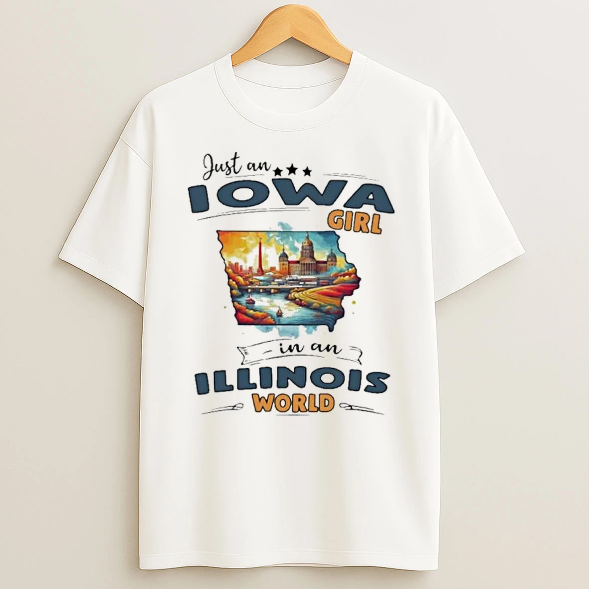 Just An Iowa Girl In An Illinois World Retro Shirts