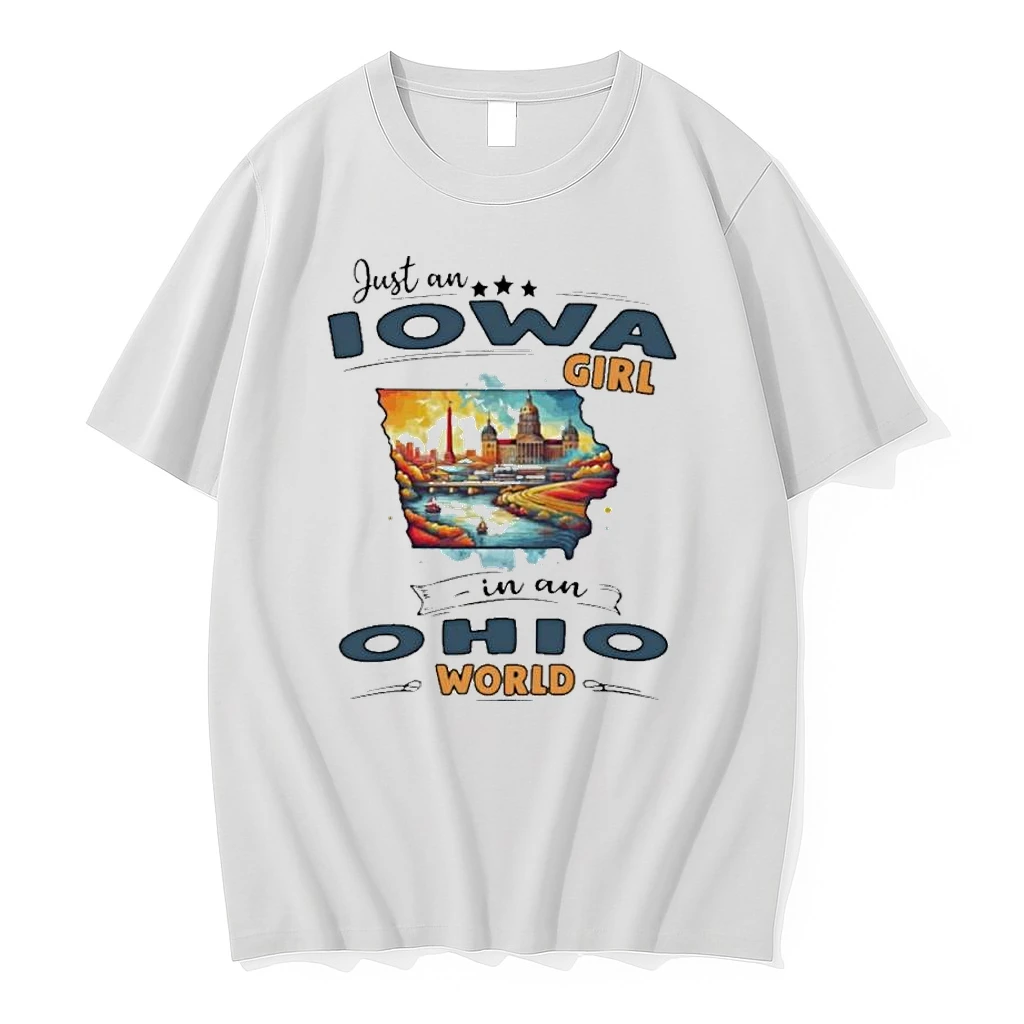 Just An Iowa Girl In An Ohio World Retro Shirts
