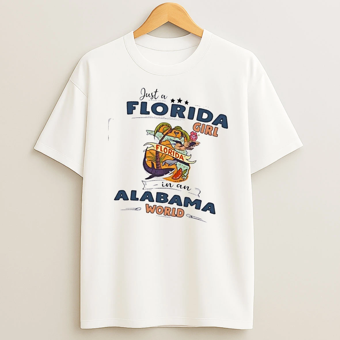 Just A Florida Girl In A Alabama World Map Shirts