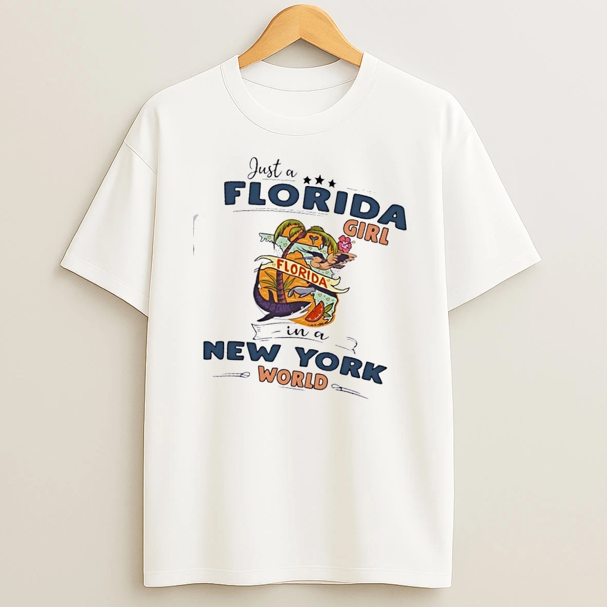 Just A Florida Girl In A New York World Map Shirts