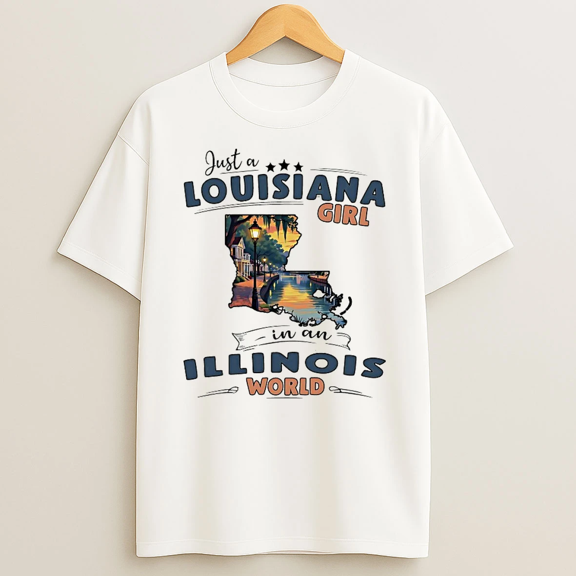 Just A Louisiana Girl In A Illinois World Shirts