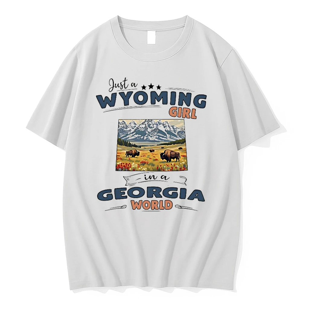 Just A Wyoming Girl In A Georgia World Shirts