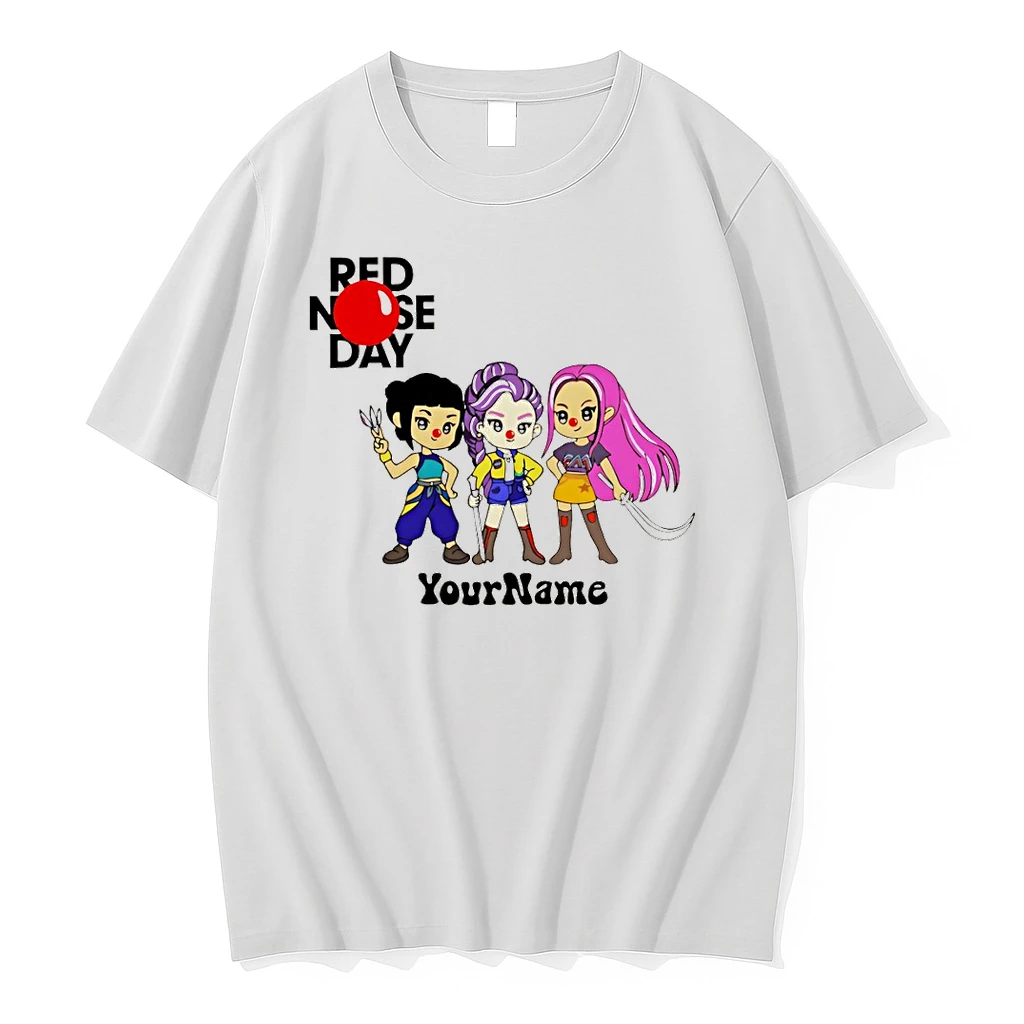 Kpop Demon Hunter Cartoon Red Nose Day Your Name Shirts