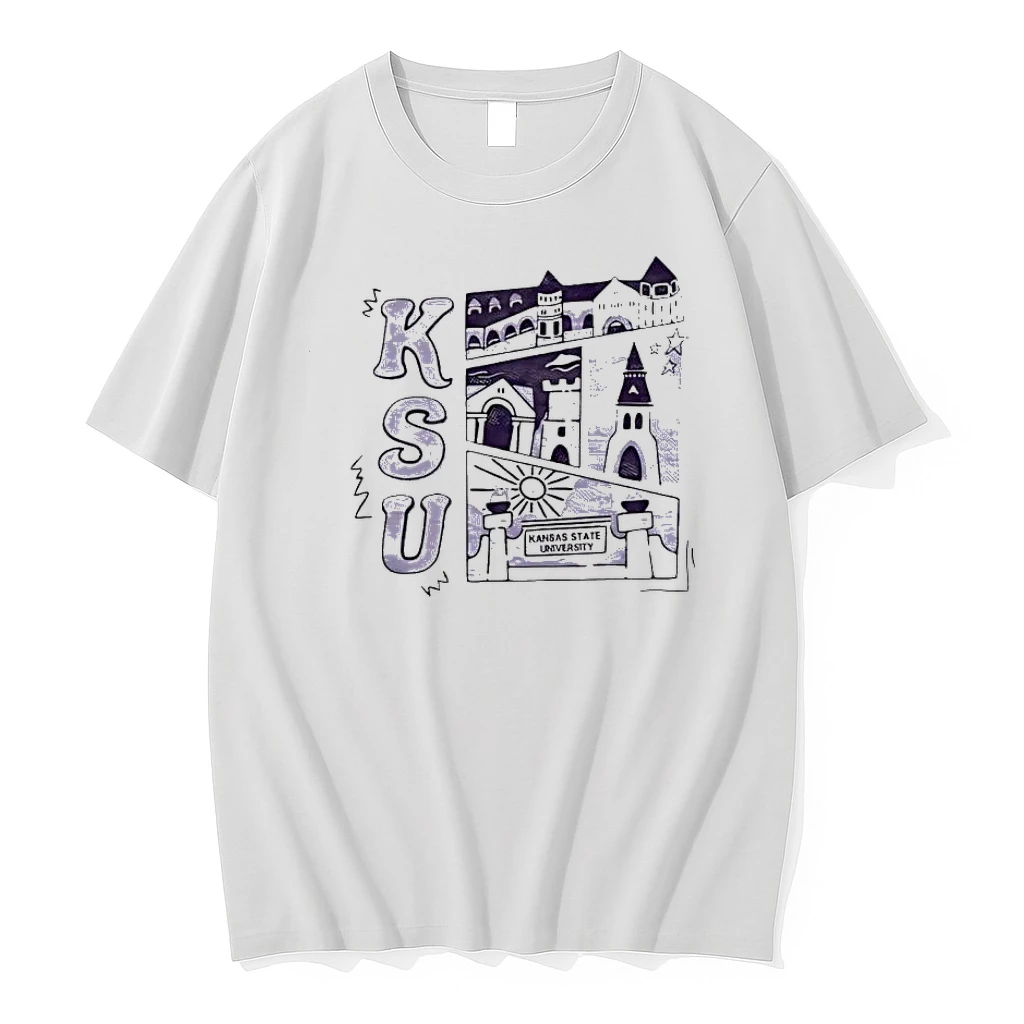 Ksu Kansas State University Campus Buildings And Landmarks Sketch Shirts