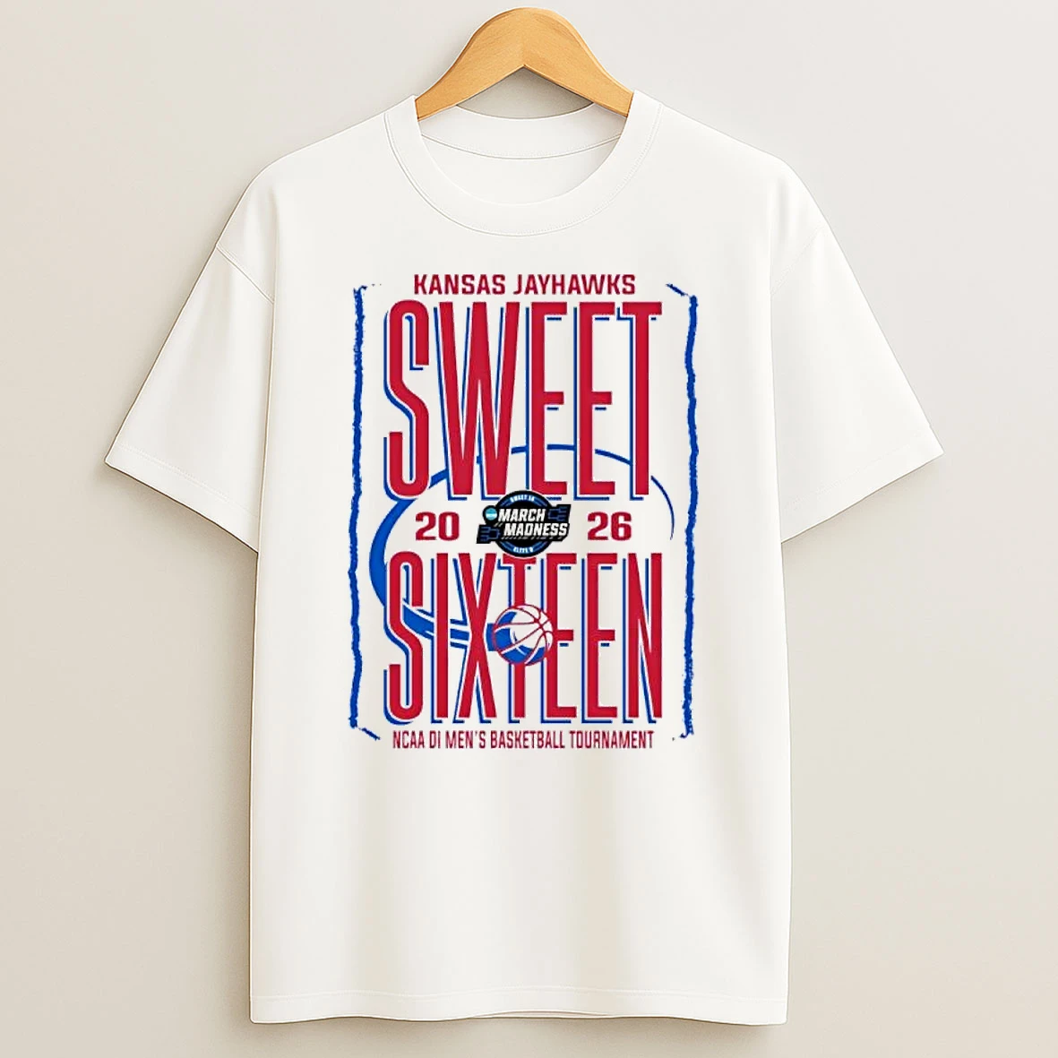 Kansas Jayhawks Sweet Sixteen 2026 Ncaa Di Mens Basketball Tournament Shirts