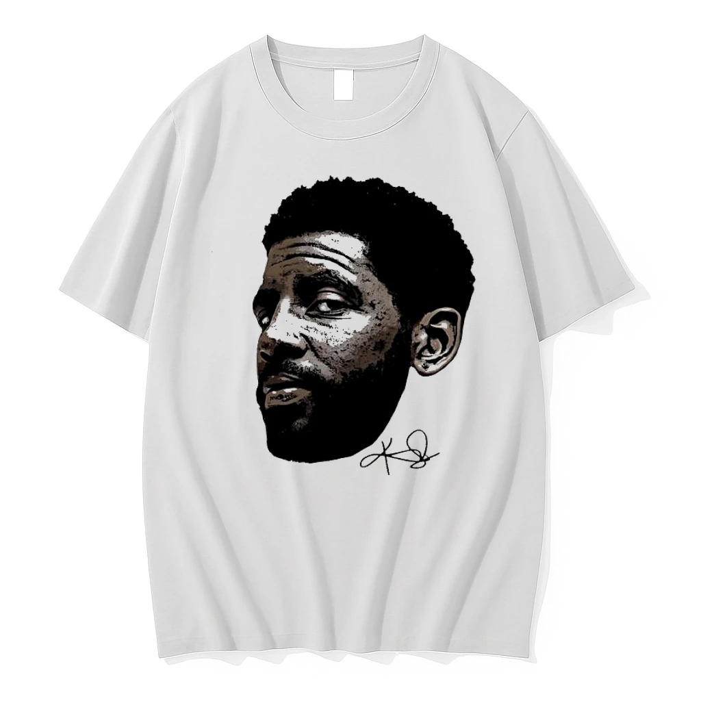 Kyrie Irving Detailed Portrait Signature Art Graphic Sports Shirts