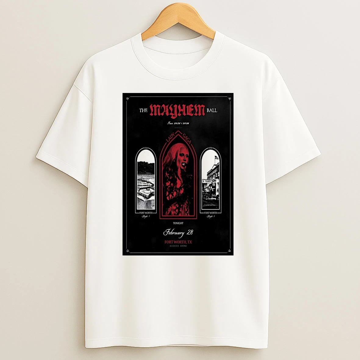 Lady Gaga At Dickies Arena On February 28 2026 Fort Worth Tx Shirts