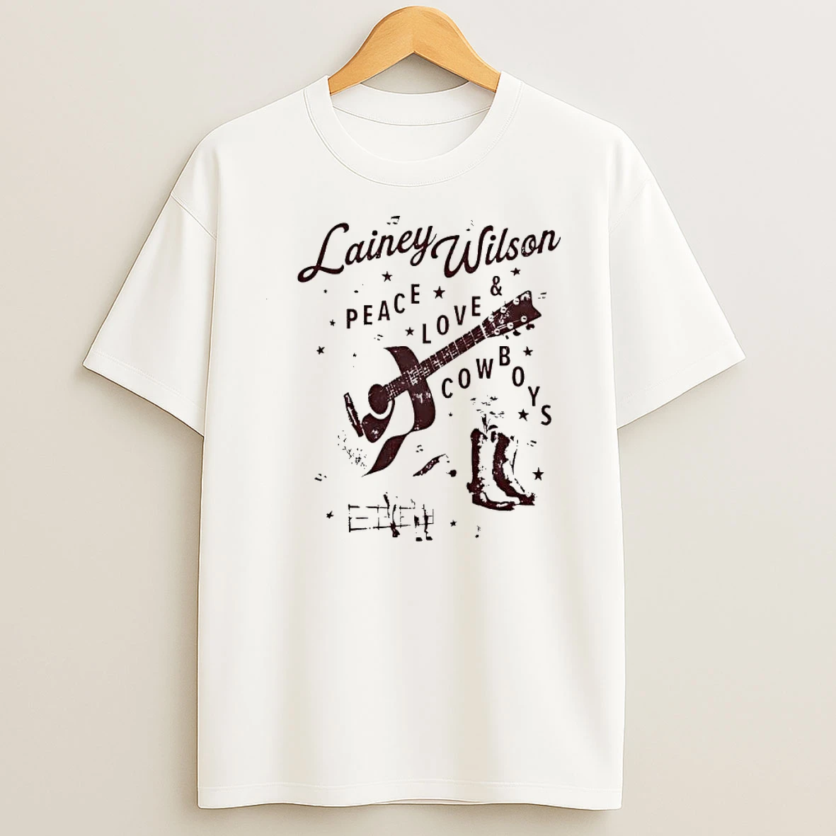 Lainey Wilson Peace Love And Cowboys Guitar Horse Shirts