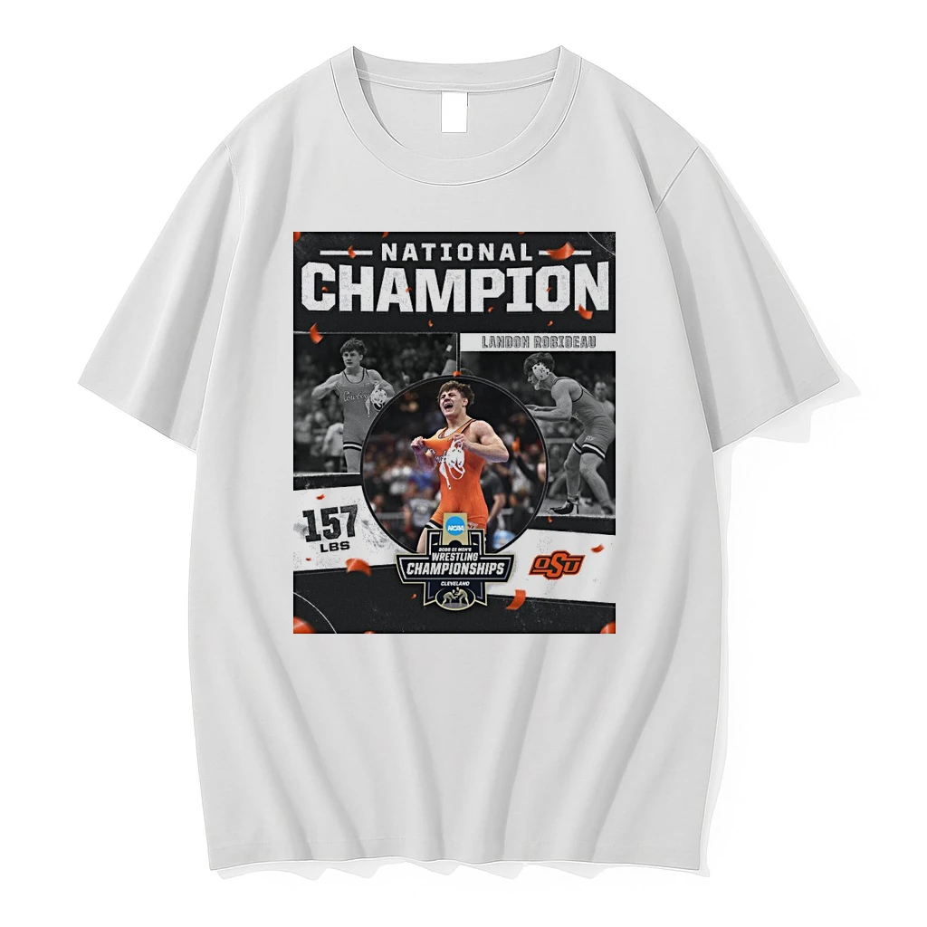Landon Robideau 2026 Ncaa Mens Wrestling National Champion 157 Lbs Osu Cowboy Shirts
