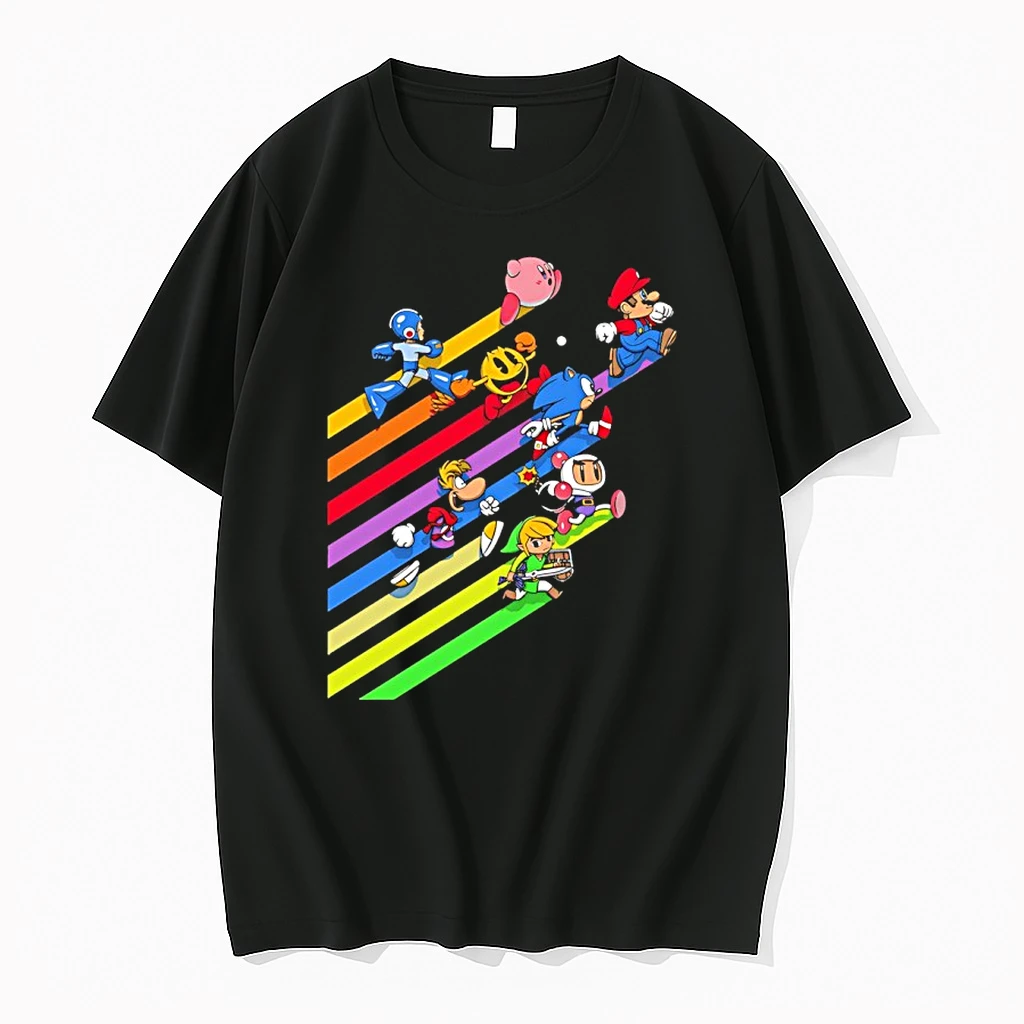Legends Gaming Mario Pac Man Mega Man Characters Shirts