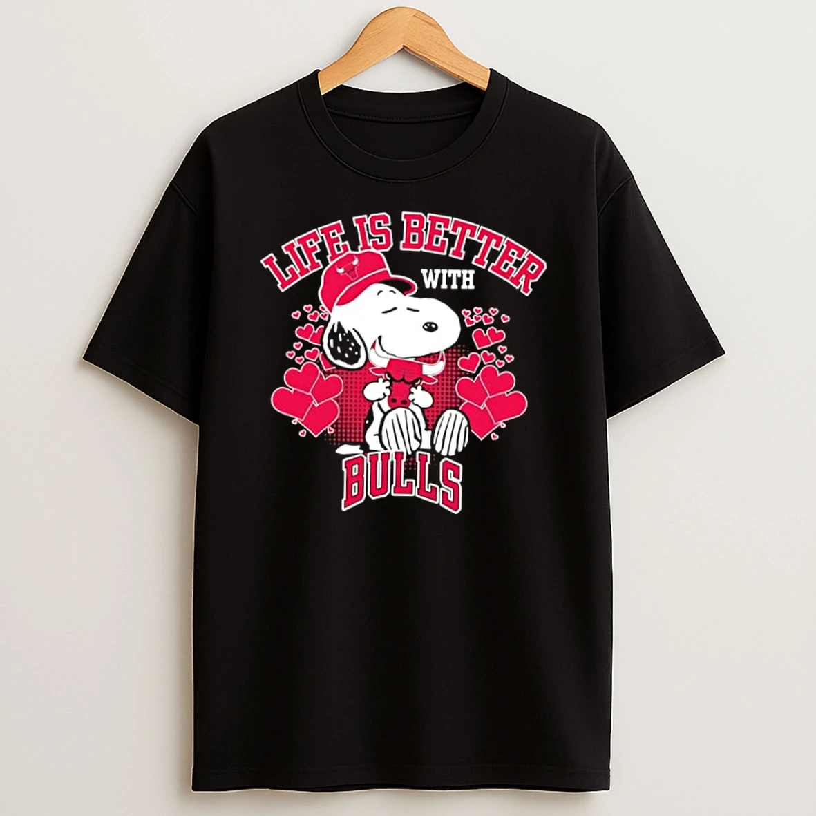 Life Is Better With Bulls Snoopy Hearts Chicago Mascot Shirts