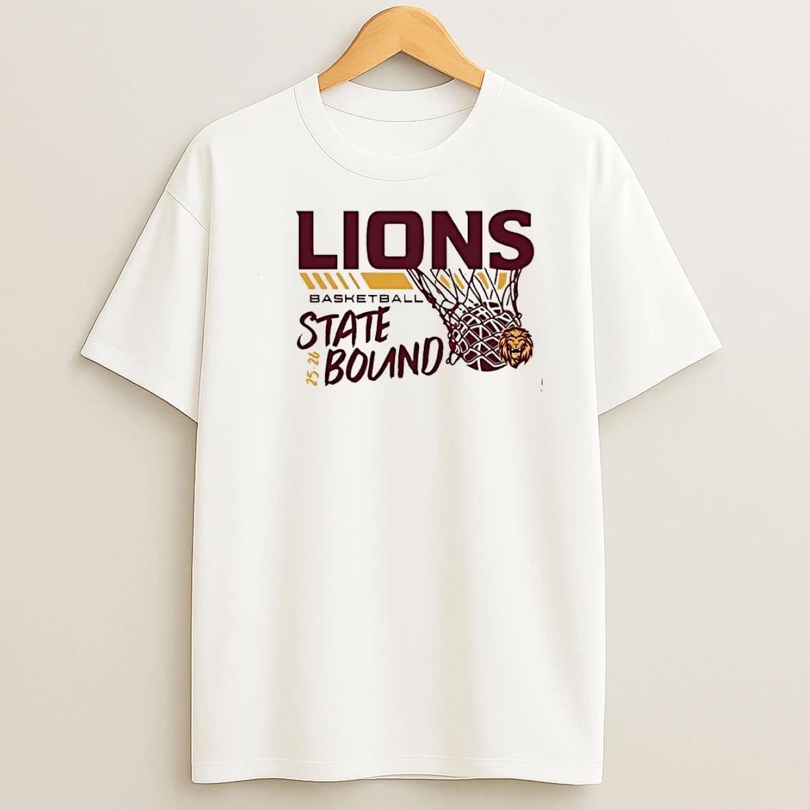 Lions Basketball State Bound 25 26 Team Spirit Shirts