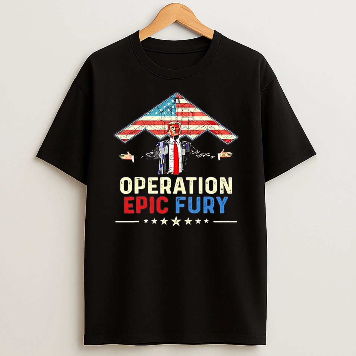 Lockheed Martin F 22 Raptor Trump Operation Epic Fury Tee Shirts