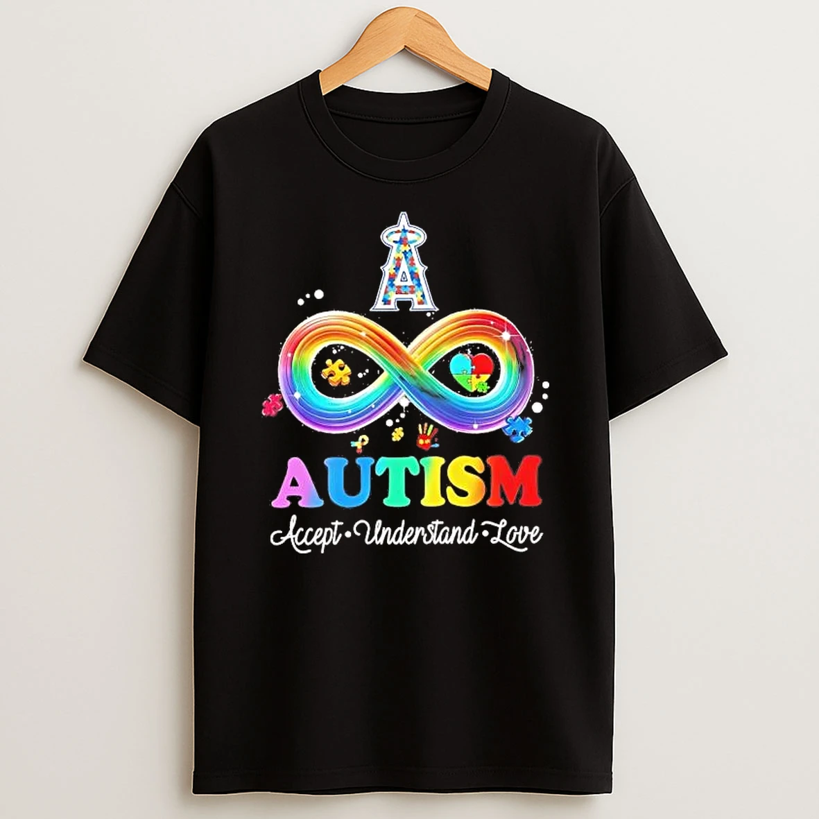 Los Angeles Angels Autism Accept Understand Love Tee Shirts