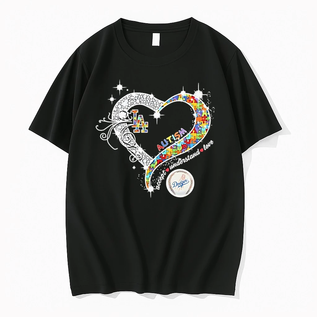 Los Angeles Dodgers Autism Awareness Diamond Heart Shirts
