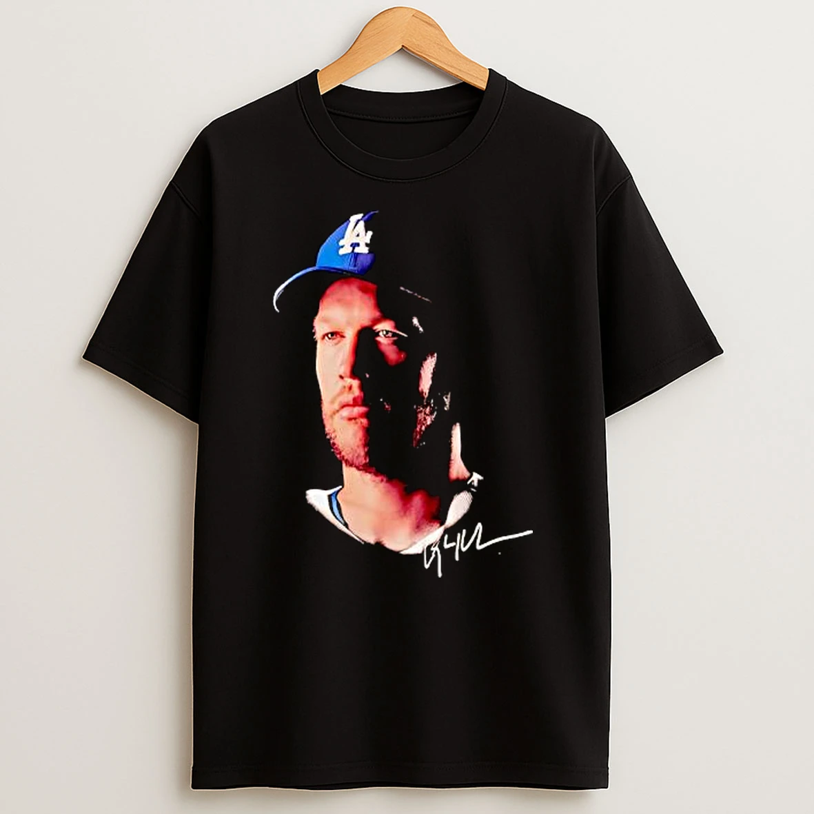 Los Angeles Dodgers Clayton Kershaw Portrait Blue Baseball Cap Shirts