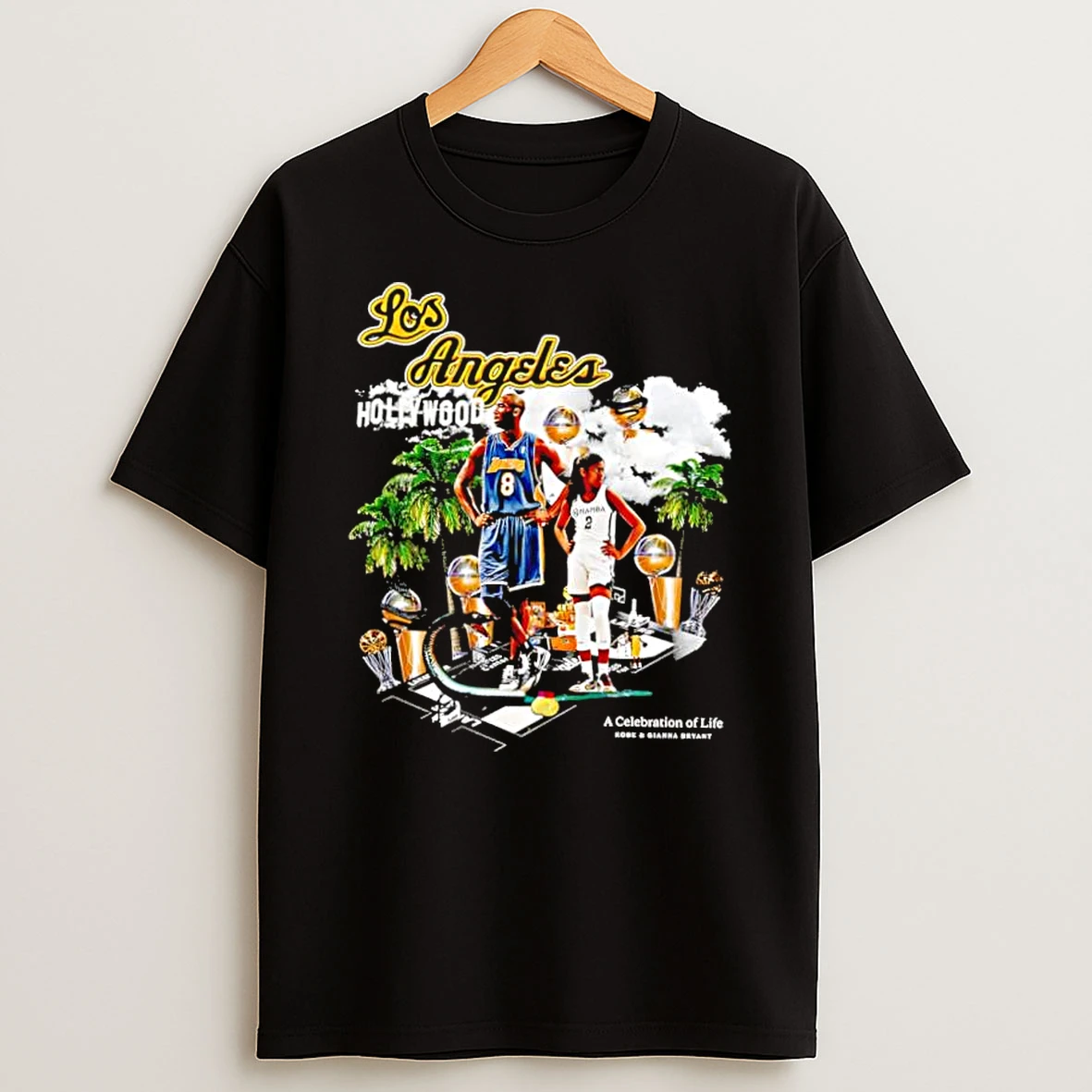 Los Angeles Hollywood Kobe And Gianna Celebration Life Shirts