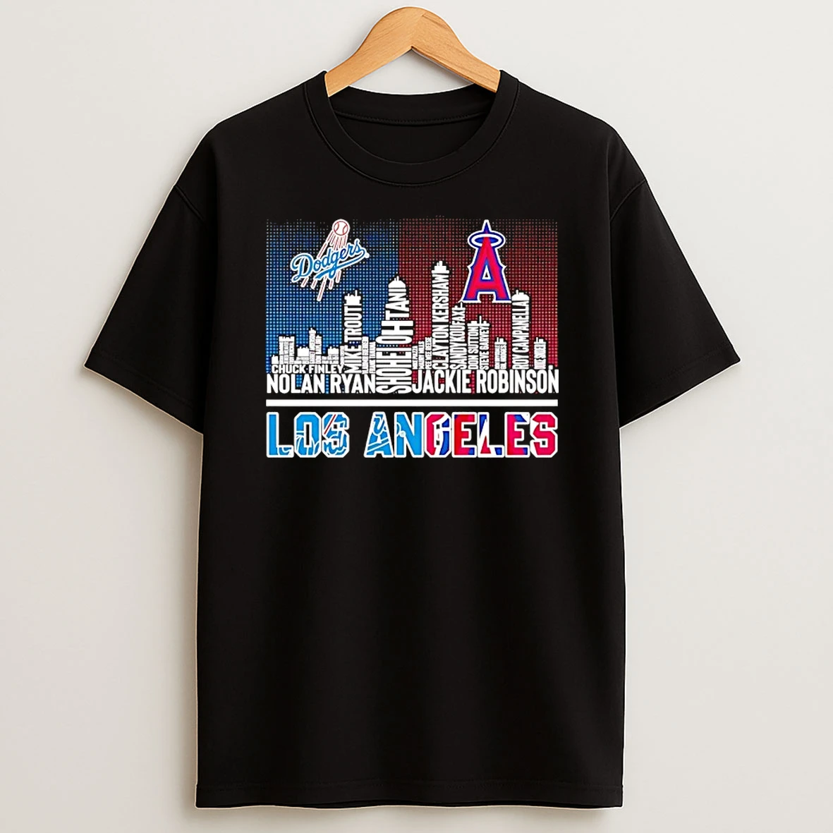 Los Angeles Sports Team Dodgers And Angels Player Names Skyline City Shirts