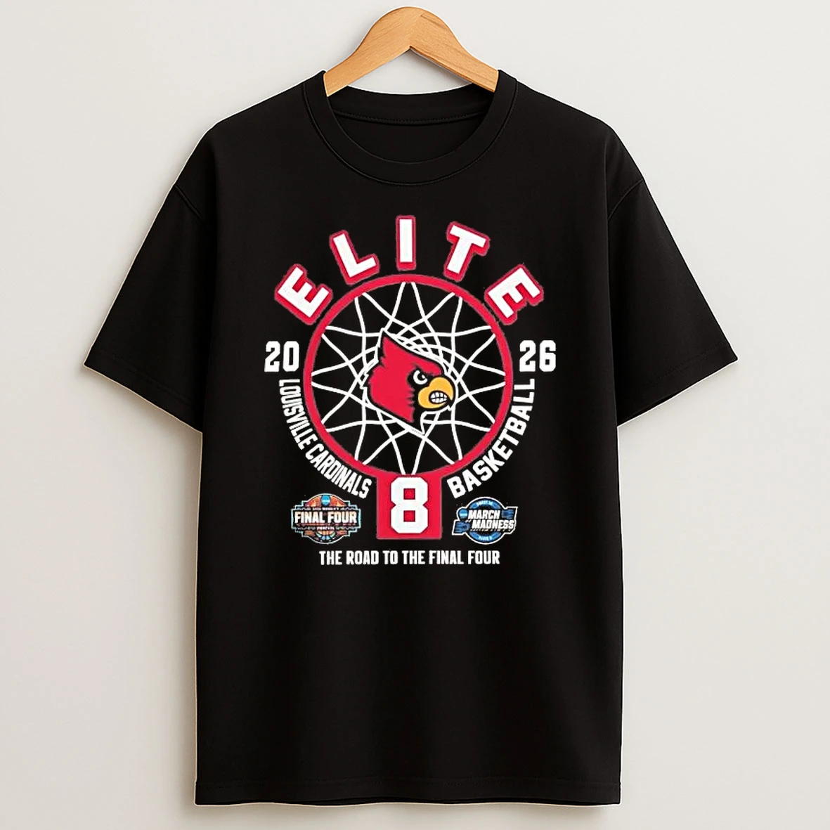 Louisville Cardinals 2026 Elite 8 Womens Basketball Road To The Final Four Tee Shirts