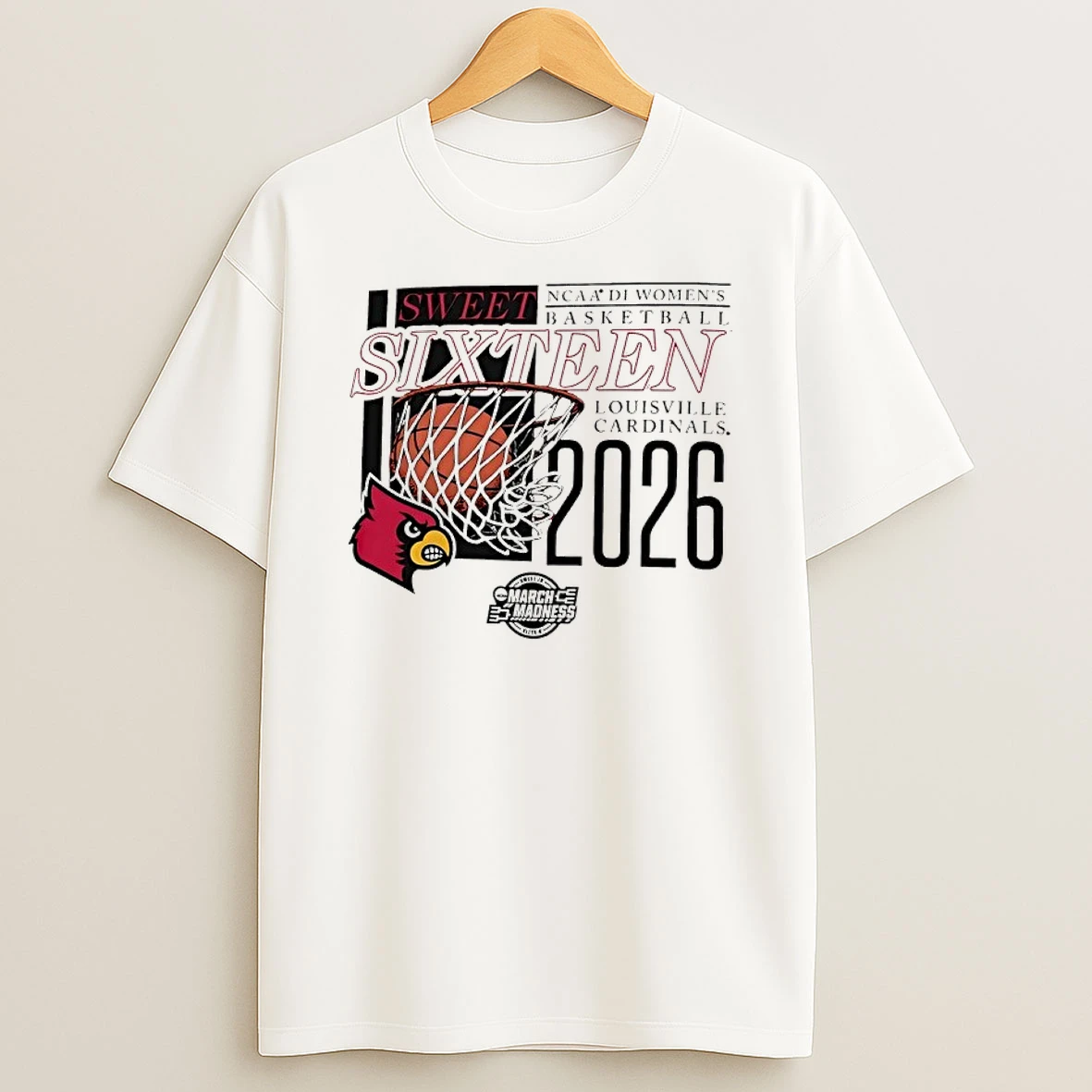 Louisville Cardinals Ncaa D1 Womens Basketball Sweet Sixteen 2026 March Madness Shirts