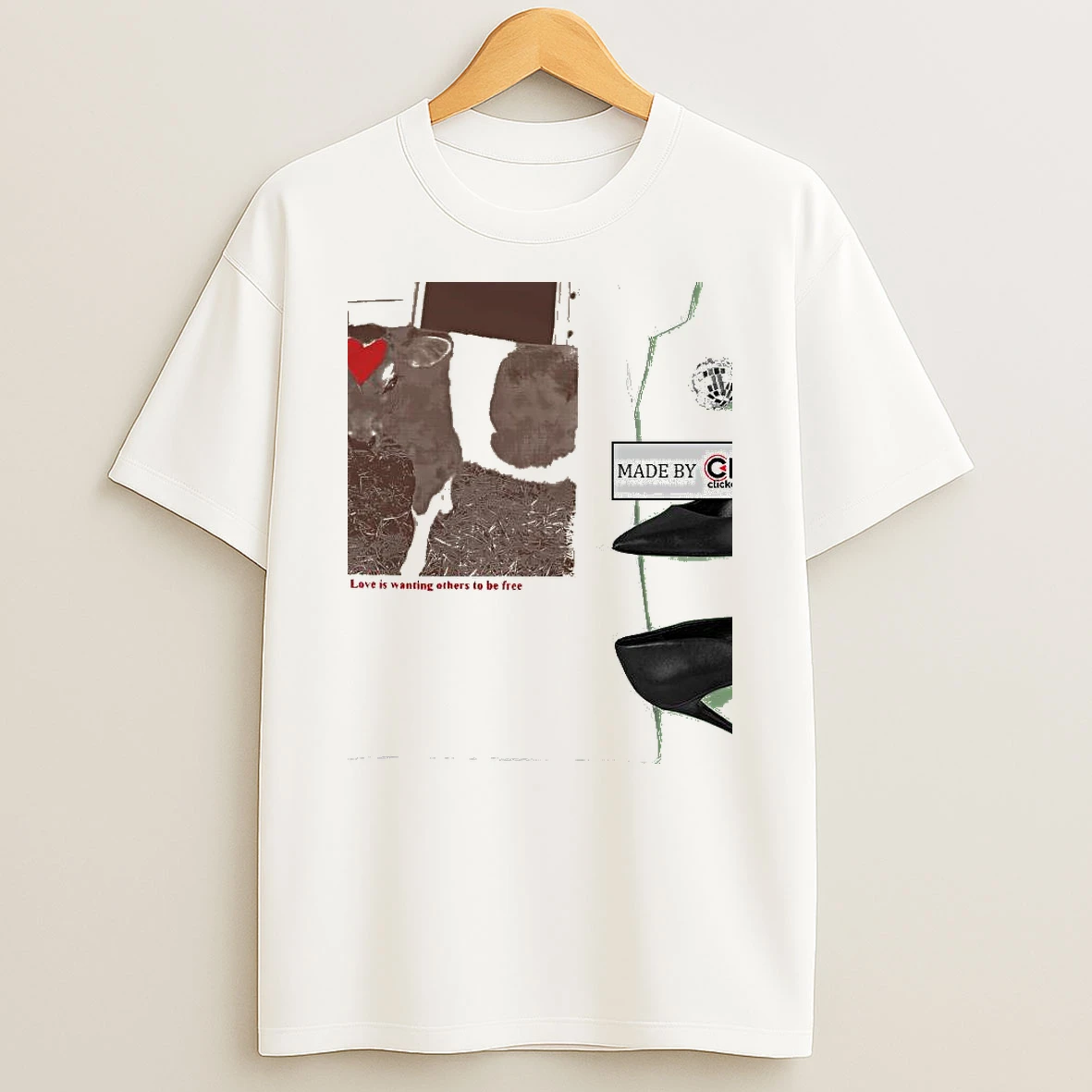 Love Is Wanting Others To Be Free Cow Womens Shirts