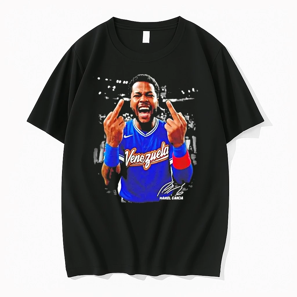 Maikel Garcia Venezuela Baseball Mvp Middle Finger Signature Tee Shirts