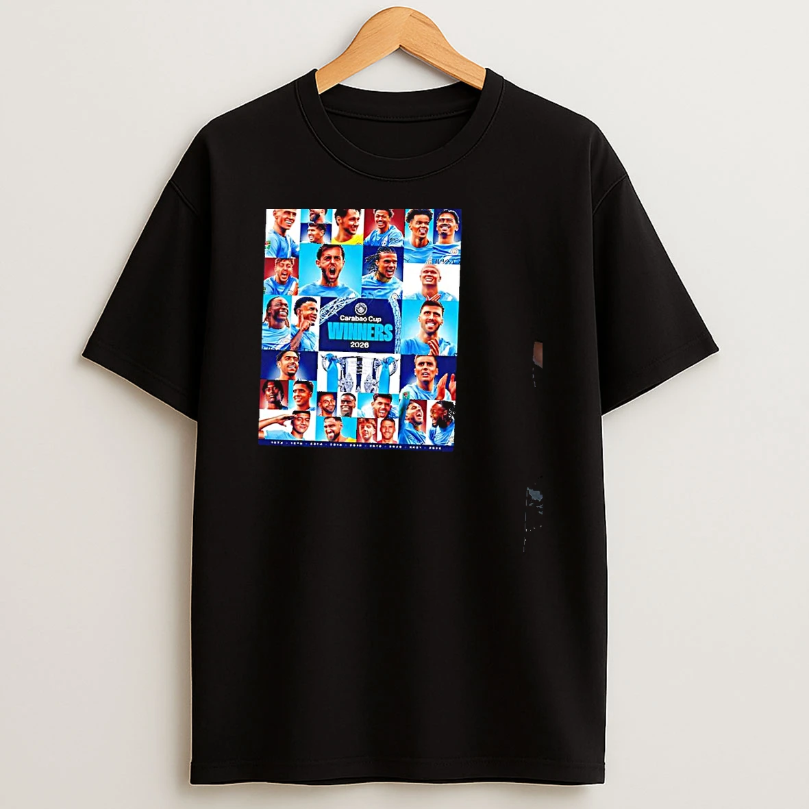 Manchester City 2026 Carabao Cup Winners Members Photo Combined Shirts