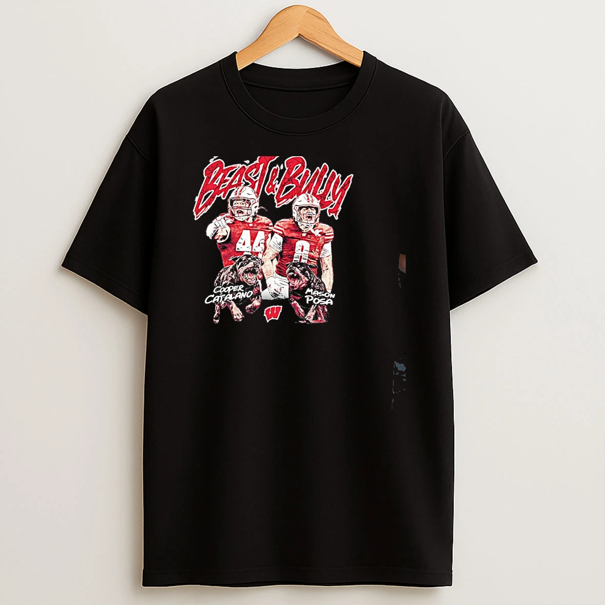 Mason Posa Cooper Catalano Beast Bully Wisconsin Badgers Ncaa Football Shirts